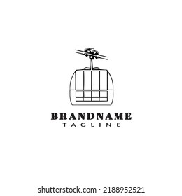 cable car logo cartoon icon design template black modern flat vector illustration