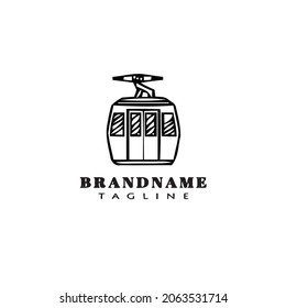 cable car logo cute icon design template black modern isolated vector illustration