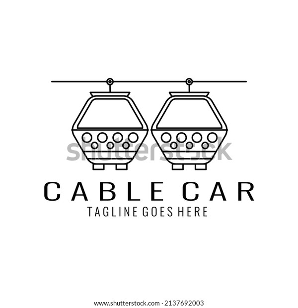 cable car logo design, line art simple\
vector illustration