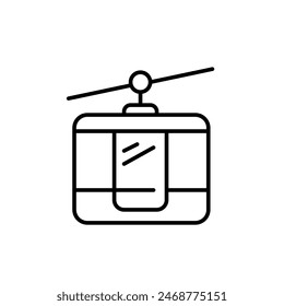 Cable car. Mountain and hill urban and travel public transportation. Pixel perfect, editable stroke vector icon