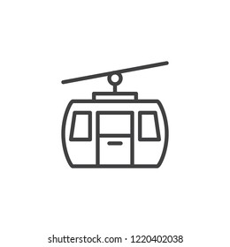 Cable car outline icon. linear style sign for mobile concept and web design. Funicular simple line vector icon. Gondola symbol, logo illustration. Pixel perfect vector graphics