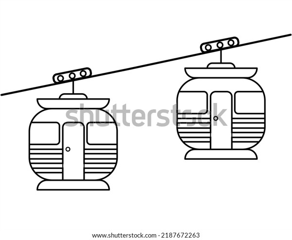 Cable car\
outline icon. linear style sign for mobile concept and web design.\
Funicular simple line vector icon. symbol, logo illustration. Pixel\
perfect vector graphics.\
