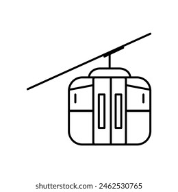 Cable car outline icon. vector flat simple liner illustration on white background..eps