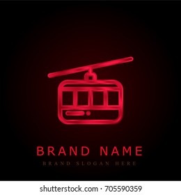Cable car red chromium metallic logo