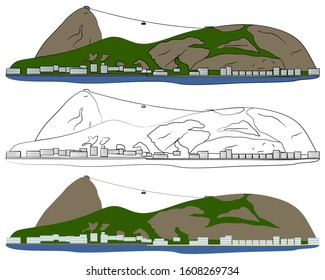 Cable car and Rio de Janeiro city