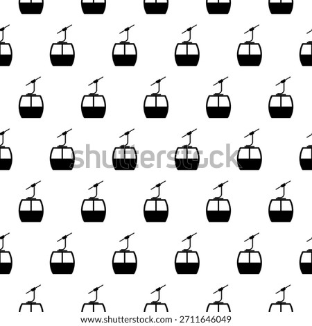 Cable car seamless pattern isolated on white background