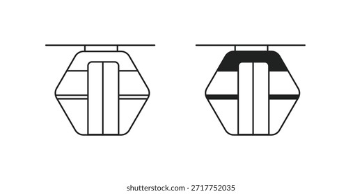 Cable Car set icon with white background vector stock illustration