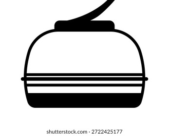 Diseño plano de Vector de icono de silueta de teleférico. Ilustración vectorial