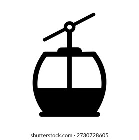 Silhueta de teleférico ícone vetor design plano isolado no fundo branco. 