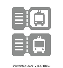 Cable car ticket vector icon. Trolley or tram public transport.