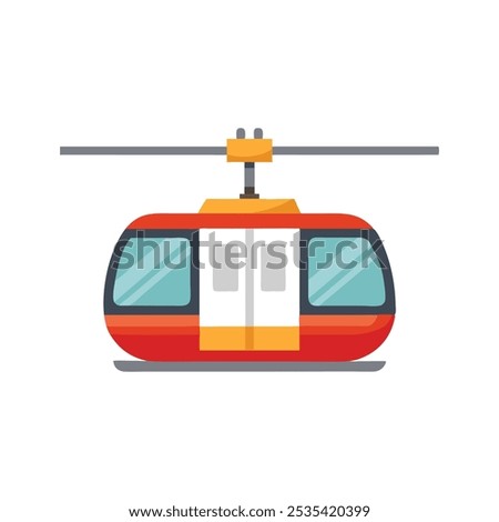 
Cable Car Transport isolated flat vector illustration on white background