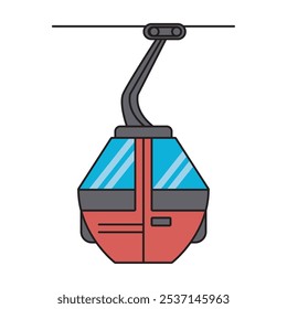 Icono aislado del transporte del teleférico