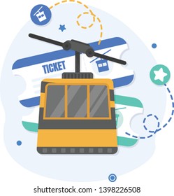 Cable car and travel tickets,Cable car