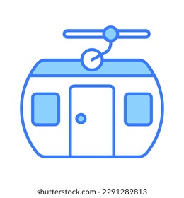 Cable car vector denoting transportation that uses cables to pull tram-like vehicles up and down steep hills or inclines