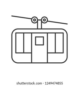 Cable car vector icon, amusement park related line design