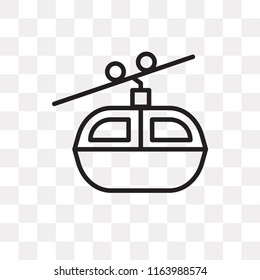Cable car vector icon isolated on transparent background, Cable car logo concept