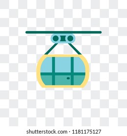 Cable car vector icon isolated on transparent background, Cable car logo concept
