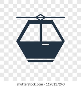 Cable car vector icon isolated on transparent background, Cable car transparency logo concept