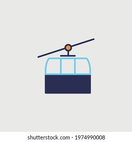 cable car vector icon mountain travel cableway