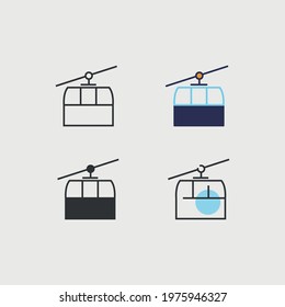 cable car vector icon mountain travel cableway