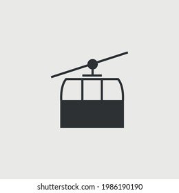 cable car vector icon mountain travel cableway