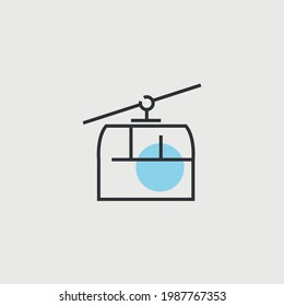 cable car vector icon mountain travel cableway