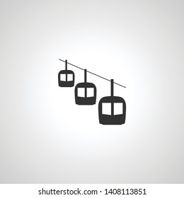 cable car vector icon on white background