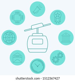 Cable car vector icon sign symbol
