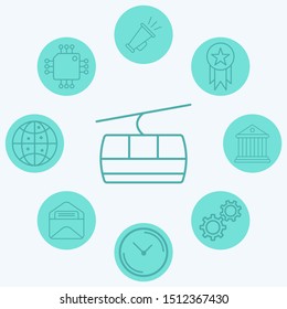 Cable car vector icon sign symbol