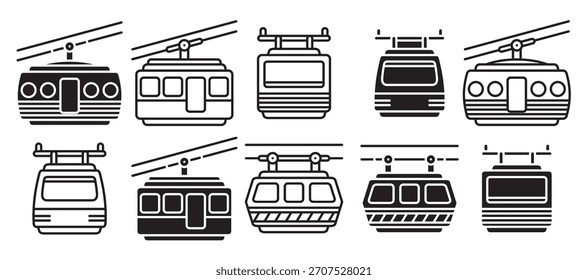 cable car vector icons vector illustration