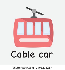 Cable Car Vector Illustration for Tourism