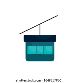Icono de estilo plano del vehículo de cable, viaje de transporte rápido velocidad del motor urbano y tema de conducción Ilustración del vector