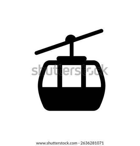 Cable car wire visible overhead on white background for transport concept
