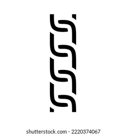 cable chain glyph icon vector. cable chain sign. isolated symbol illustration