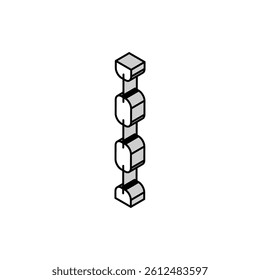 cable chain isometric icon vector. cable chain sign. isolated symbol illustration