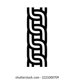cable chain line icon vector. cable chain sign. isolated contour symbol black illustration