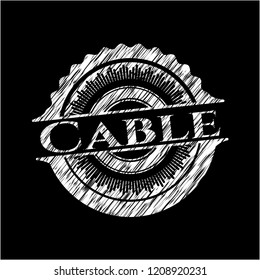 Cable chalk emblem written on a blackboard
