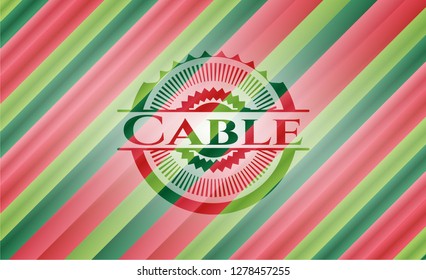 Cable christmas colors style emblem.