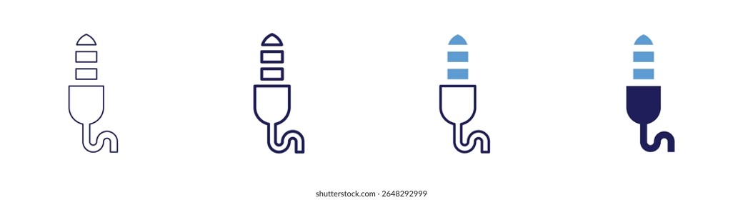 Cable coding icon in 4 different styles. Thin Line, Line, Bold Line, Duotone. Duotone style. Editable stroke.