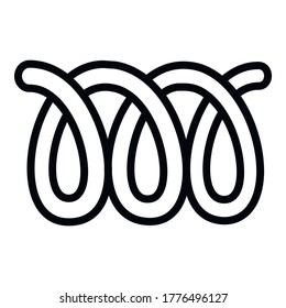 Kabel-Coil-Symbol. Rahmenkabelspule, Vektorsymbol für Webdesign einzeln auf weißem Hintergrund