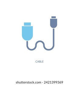 icono de línea de concepto de cable. Ilustración de elemento simple. diseño de símbolos de contorno de concepto de cable.