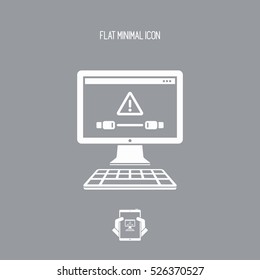 Cable connection to computer - Error alert notice - Vector flat minimal icon