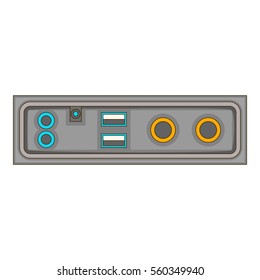 cable connection panel icon. Cartoon illustration of cable connection panel vector icon for web design