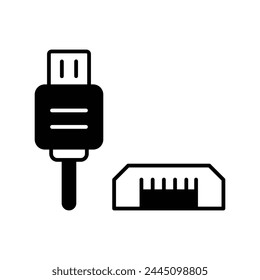 Icono de conector de cable con fondo blanco Vector ilustración de stock