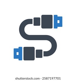 Cable Connector Plug Icon On White Background