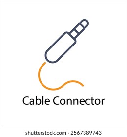 Cable Connector Vector icon stock illustration