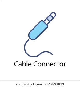 Cable Connector Vector icon stock illustration