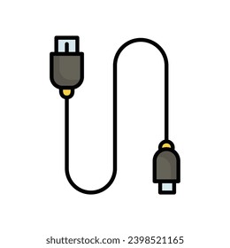 icono de conectores de cable con ilustración de material vectorial de fondo blanco