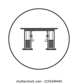 Symbol für Kabelkreuz-Gymnastik | Circle version icon |