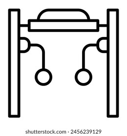 Cable Crossover Vector Line Icon Design
